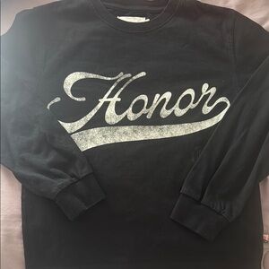 Honor Kids Long Sleeve Tee in Black